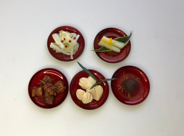 urushi 蒔絵豆皿　一瞬で正月の景色に。蒔絵の輝き、わずか5枚の贈り物！！