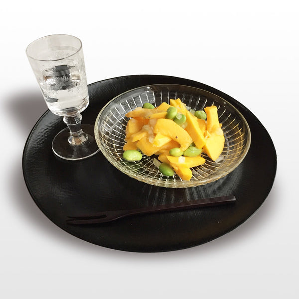 urushi Dry lacquer thin round tray large