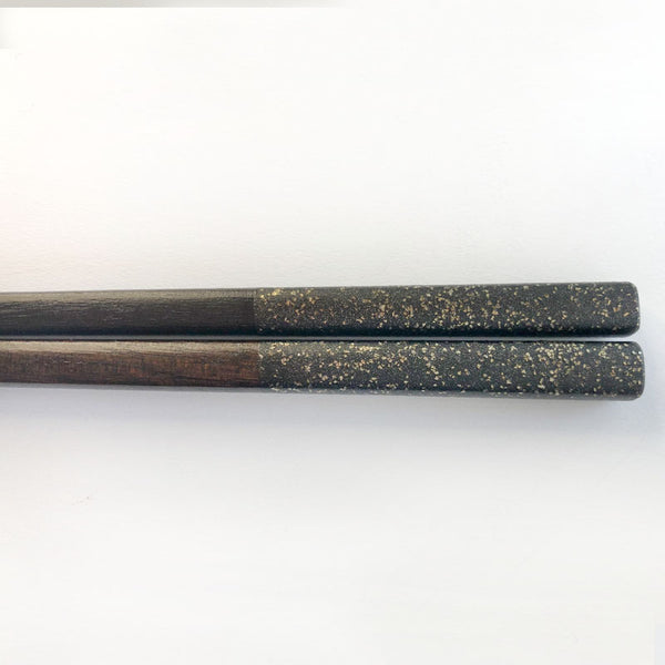 urushi black lacquered tin-coated chopsticks