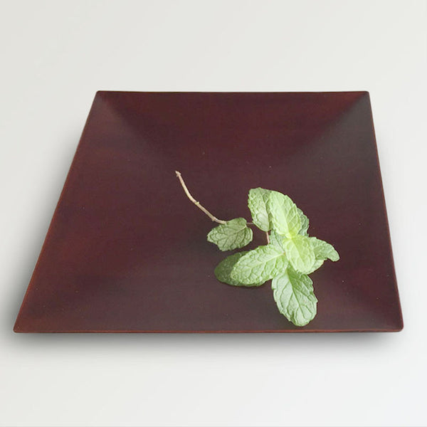 urushi dry lacquer square plate