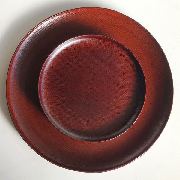 urushi Dry laqué plateau rond fin Grand 2 points + petit ensemble 2 points