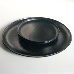 urushi Dry lacquer thin round tray Large 2 points + small 2 points set